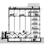 Řez podélný. Zdroj: STUDIO PROKŠ PŘIKRYL ARCHITEKTI 