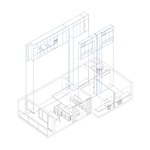 Axonometrie řešení. Zdroj: Studio STUDIO RDTH architekti