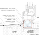 Okno osazené v líci zdiva s kontaktním zateplovacím systémem, přerušení tepelného mostu s materiály Propasiv. Zdroj: Propasiv