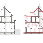 Řez příčný. Zdroj: Atelier Hajný Řez příčný. Zdroj: Atelier Hajný