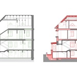 Řez podélný. Zdroj: Atelier Hajný Řez podélný. Zdroj: Atelier Hajný